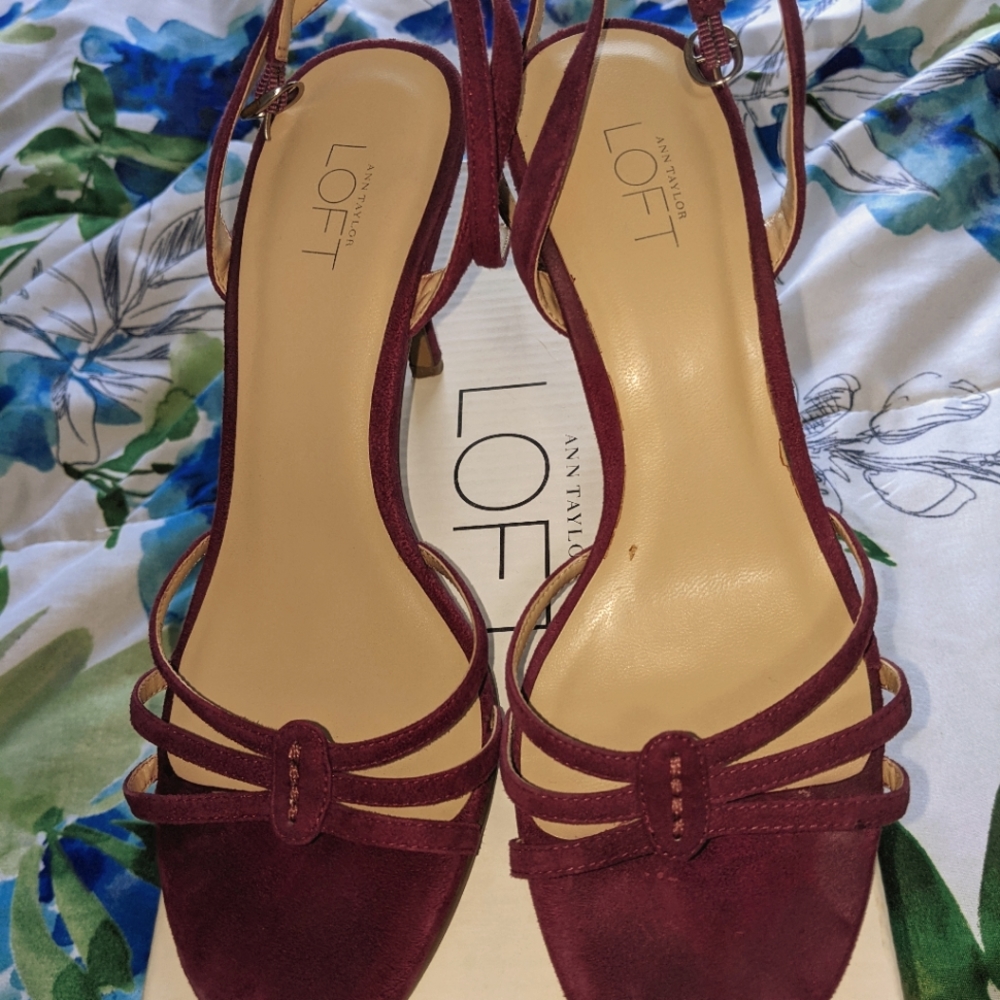 Purple strappy sandals